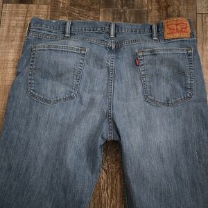 Levis 514 Jeans 40x32 Blue Straight Leg Medium Wash Measures 40x31 Distressed